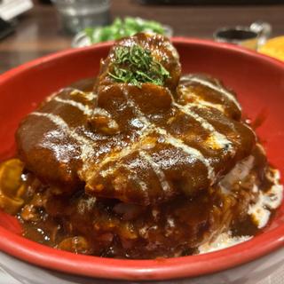 ビーフシチューハンバーグライス&パンケーキセット(星乃珈琲店 四ツ橋店)