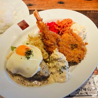 ハンバーグ×メンチカツ×海老フライ