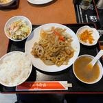 ハスと豚バラ炒め定食