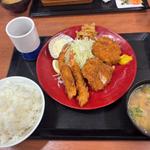 エビフライヒレカツ定食