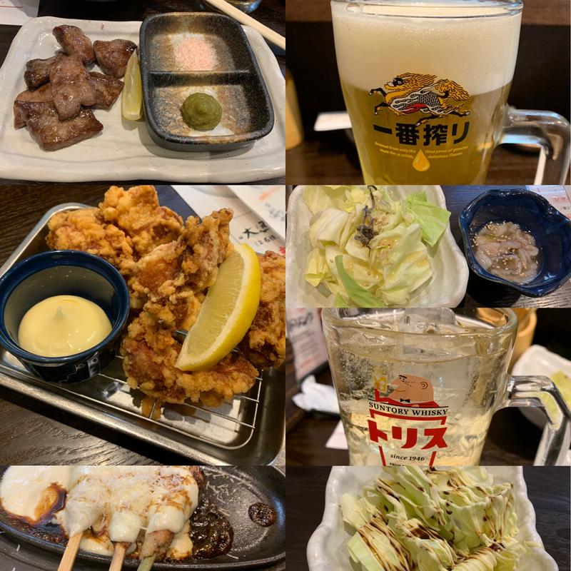 鶏の唐揚げ、生つくねチーズ、牛タン焼きほか(きはちらくはち 片町店)