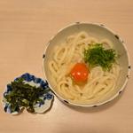 海老みそ釜玉うどん