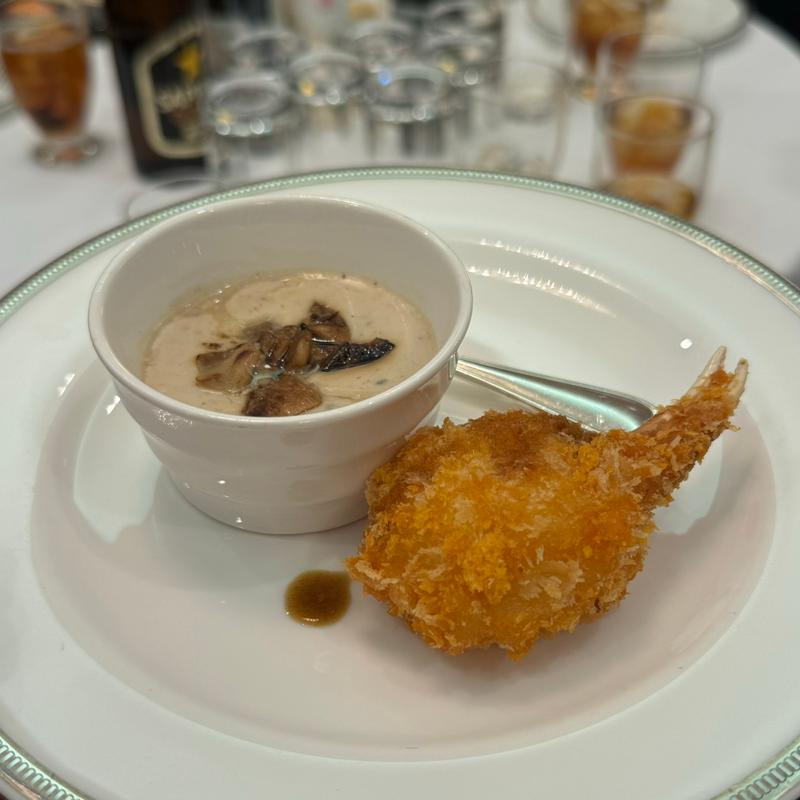 カニクリームコロッケ、きのこのフラン(名古屋マリオットアソシアホテル 宴会場)