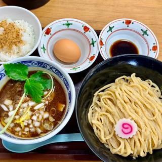 つけ麺中盛り＋半ライス＋生玉子(らーめん理庵)