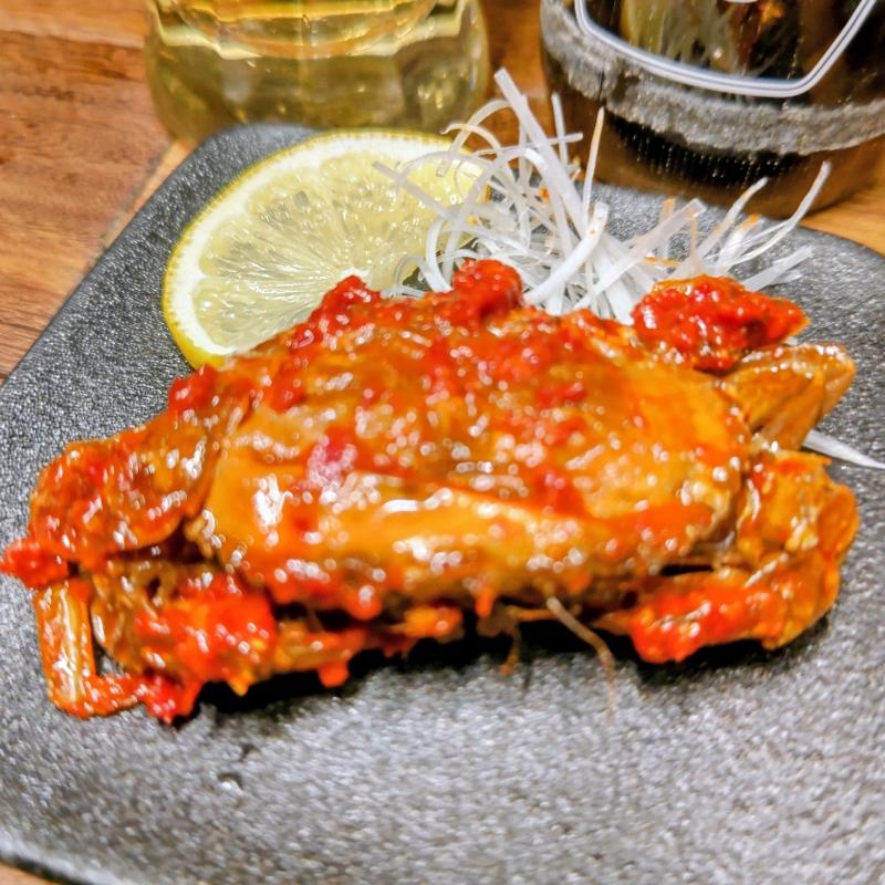 殻ごと子蟹ケジャン(焼売スタンド きんぎょ)