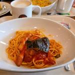 ゴロッと茄子とベーコンの完熟トマトパスタ