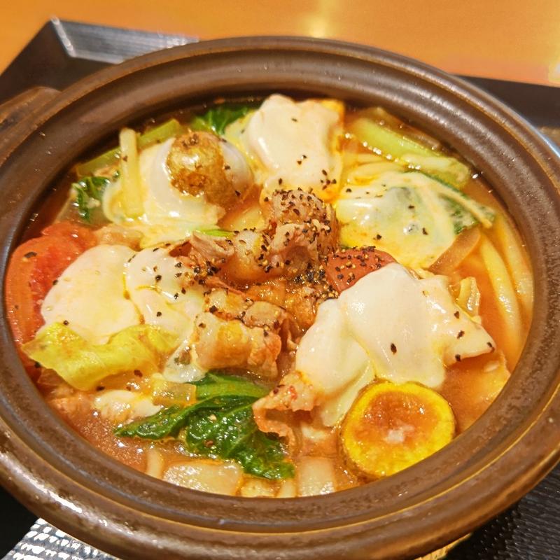 トマトチーズ鍋うどん(味の民芸 丸山台店)