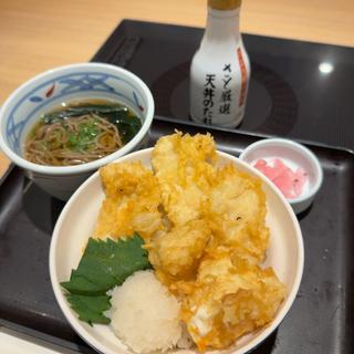 鶏玉おろし天丼セット(和食さと 交野星田店)