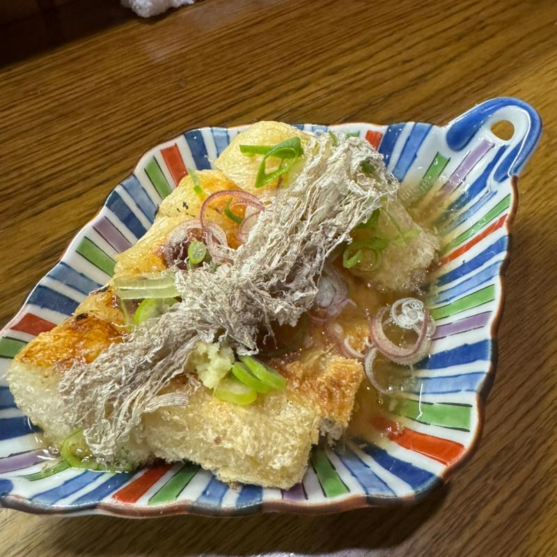 祖谷の歩危揚げの餡掛け(よもぎ)