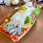 イカ活き造り(ヤリイカ)(一山 いけす)