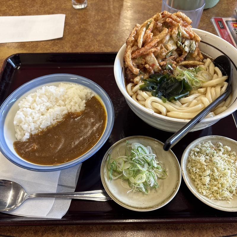 ミニカレー丼朝定食　かき揚げ天ぷら(山田うどん食堂 柿木店)