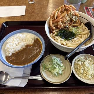 ミニカレー丼朝定食 かき揚げ天ぷら