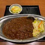 大辛口チキンカレー　ピクルス追加(肥後橋南蛮亭)