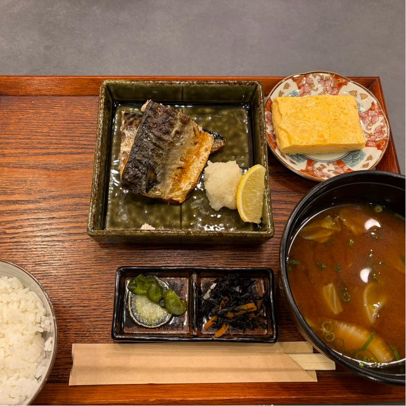 鯖の塩焼き定食(食堂 薪)