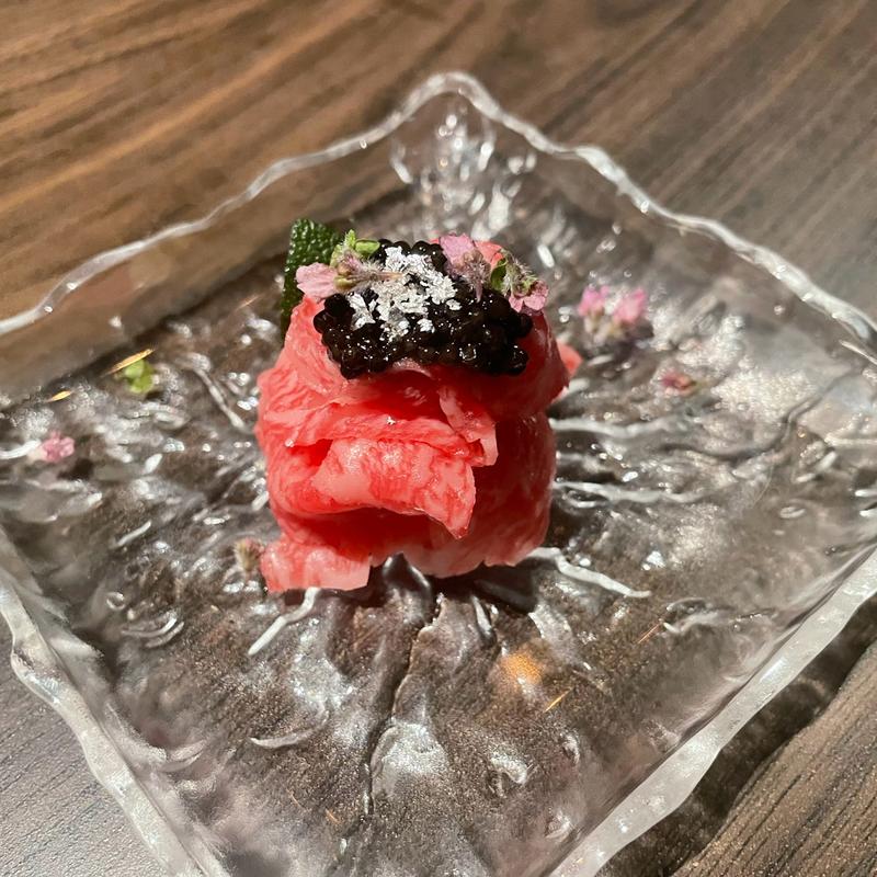 ユッケ キャビア添え(焼肉 銀座コバウ 特別室)