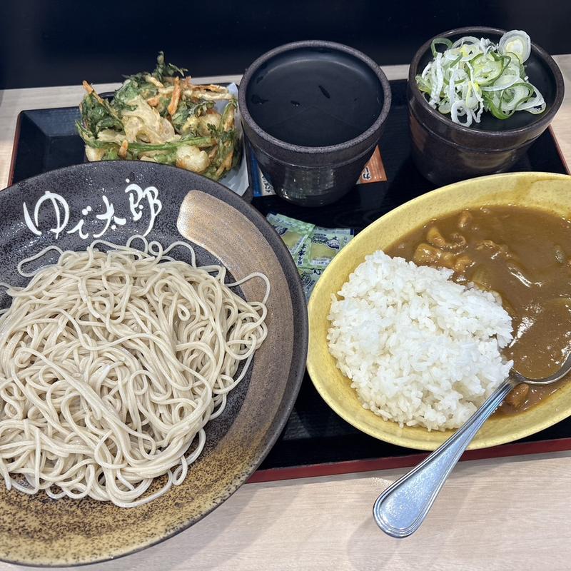 朝セットカレー　小柱と春菊のかきあげ(ゆで太郎 三郷上彦名店)