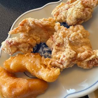 鶏の唐揚げ 海老の天ぷら(中華ランチ)