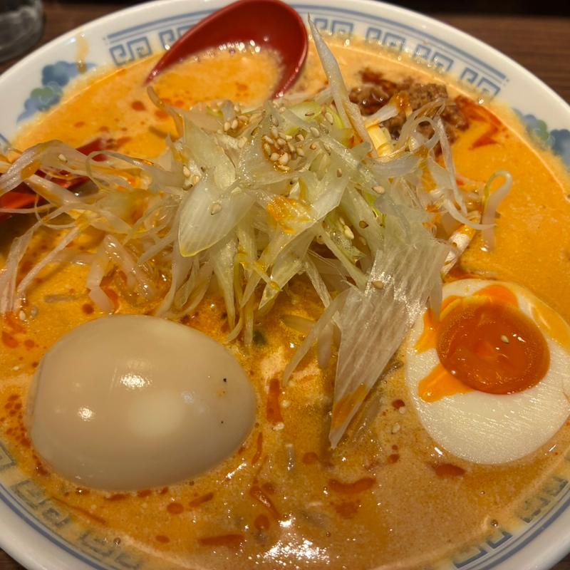 豚骨担々麺+卵(博多らーめん 一心堂)