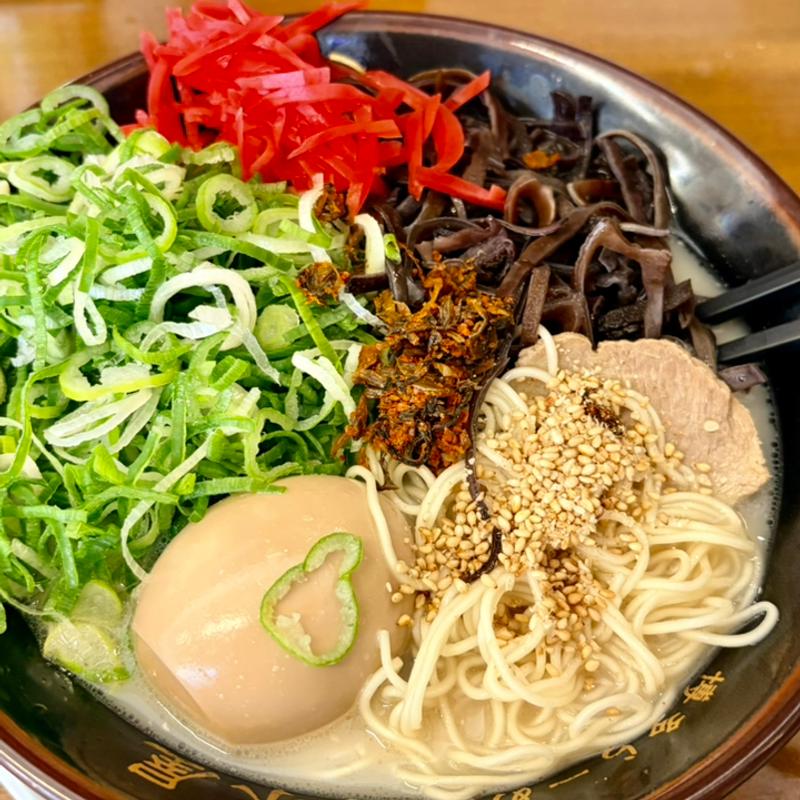 博多らーめん＋味玉＋ねぎ＋キクラゲ＋味玉(博多らーめん 清水屋 姫宮店)