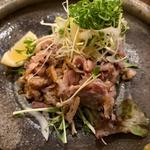 綾地鶏のタタキ薬味のせ