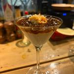 菊芋のムースとオオズワイガニ、蟹のコンソメジュレ、バニラオイルのカクテル