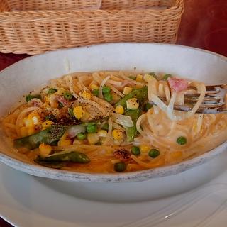 クリームスープのモーモーパスタ(カフェぶなの森Ｆｕｕ （フー）)