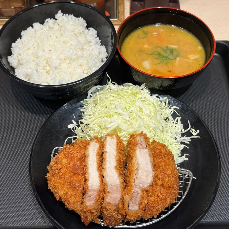 超厚切りリブロースかつ定食(松のや 中野坂上店)