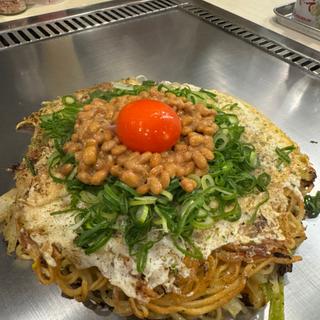 肉玉そば+月見ネギ+納豆