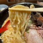 焼きあご味噌らー麺、味玉、お茶漬け用白めし