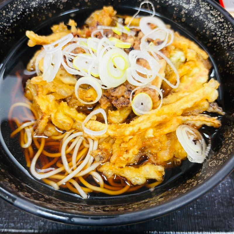 ゲソ蓮根天そば(梅もと ヤエチカ店)