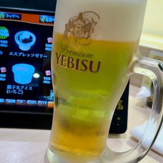 エビス生ビール 中ジョッキ(すし銚子丸 亀戸店)
