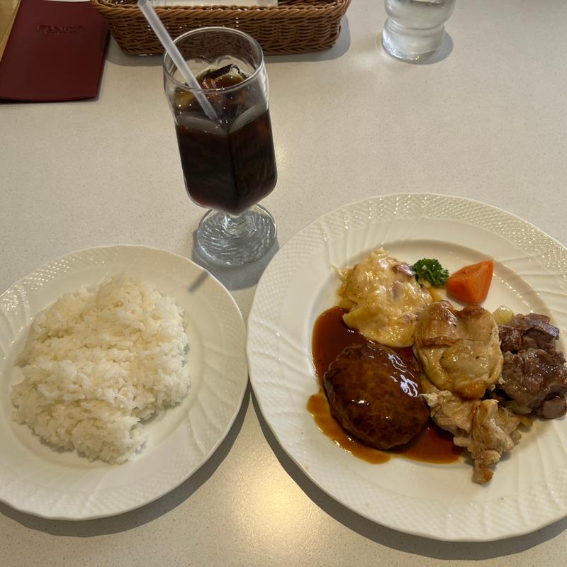 ミックスグリル　ライス　ドリンクセット(不二家レストラン 成田国際空港店)