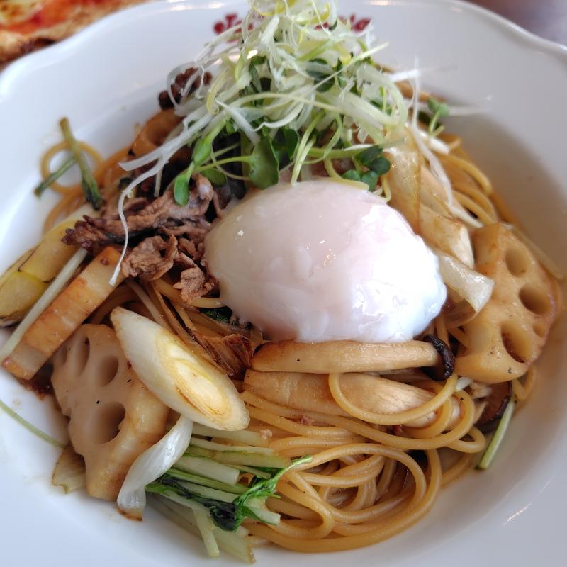 牛肉と冬野菜のすき焼き風パスタ(ジョリーパスタ 盛岡本宮店)