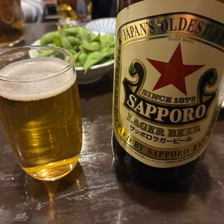 大瓶ビール サッポロラガー(赤星)(源八船頭 新小岩店)