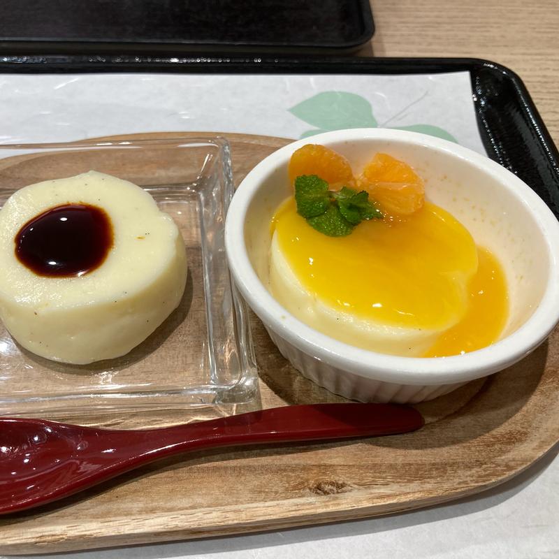 葛ぷりん&ブリュレ　ティーセット(天極堂 JR奈良駅店)