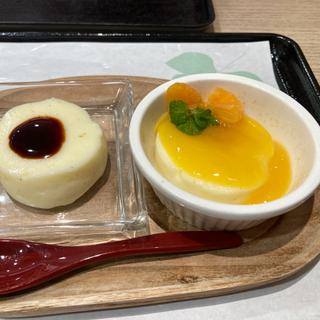 葛ぷりん&ブリュレ　ティーセット(天極堂 JR奈良駅店)