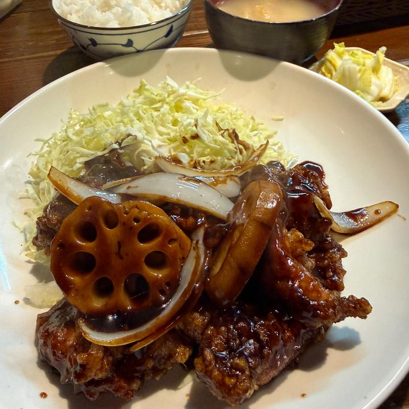 鳥の唐揚げと野菜の中国黒酢あんかけ(居酒屋ダイニング 満天)