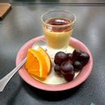 さつまいもぷりん、りんご、ぶどう、オレンジ