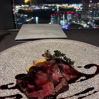 国産牛サーロイン肉の炭火き