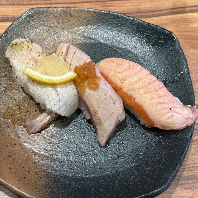 炙り三点盛り(もりもり寿司　ららテラス北綾瀬店)