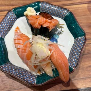 サーモン五点盛り(もりもり寿司 ららテラス北綾瀬店)