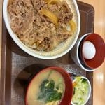牛丼大盛り　　3点セット　温玉に変更(すき家 259号田原店 )