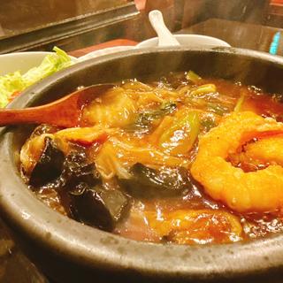 石焼五目焼きそば 限定ランチセット(味の中華 羽衣 銀座本店)