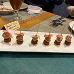 生ハムとマッシュルームのピンチョス