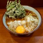 春菊天そば＋生卵