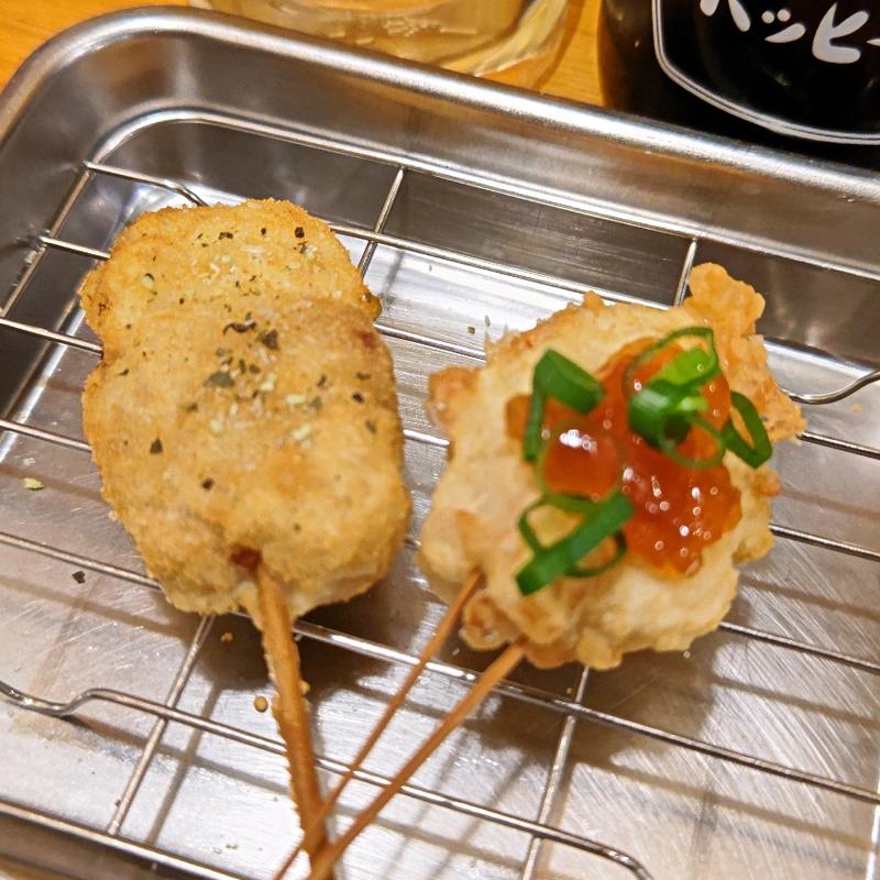 ラム(ジンギスカン風)・白子(ポン酢ジュレ)(串かつ でんがな 上大岡camio店)