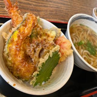 ミニ海老天丼➕素うどん