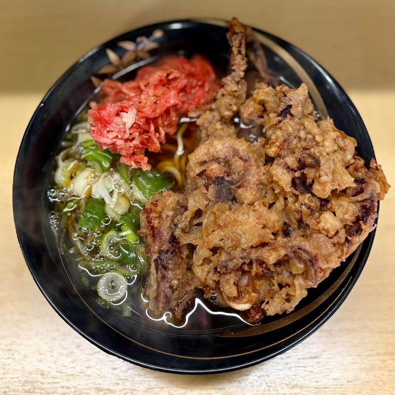ジャンボゲソ天そば(そばのスエヒロ 八丁堀店)