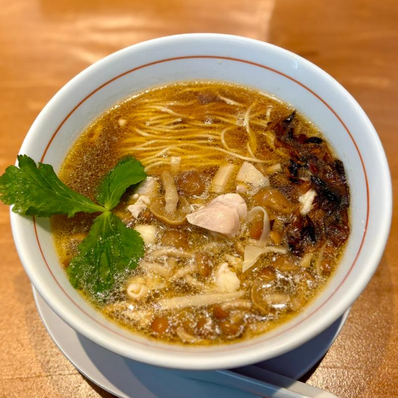 地鶏となめこの中華そば/醤油(中華そば食堂田中)