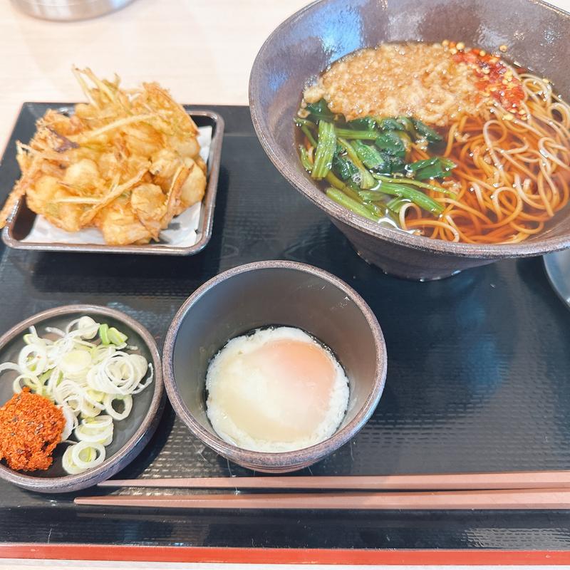 AKEかき揚げそば(ゆで太郎 もつ次郎 トライアル小山店)